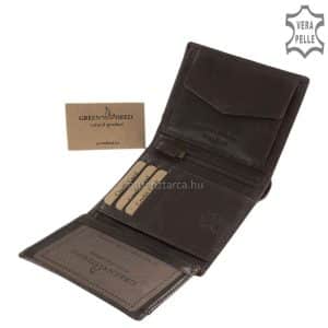 Praktikus méretű, remekül használható minőségi valódi bőr férfi pénztárca, melynek fedelén elegáns és divatos GreenDeed márkajelzés található