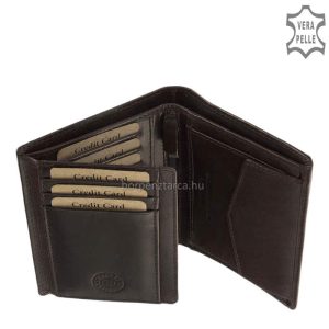 Praktikus méretű, remekül használható minőségi valódi bőr férfi pénztárca, melynek fedelén elegáns és divatos GreenDeed márkajelzés található