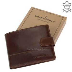Minőségi, praktikus méretű valódi bőr férfi pénztárca klasszikus színekben, mely elegáns átkapcsoló pánttal zárható. Díszdobozos termék.