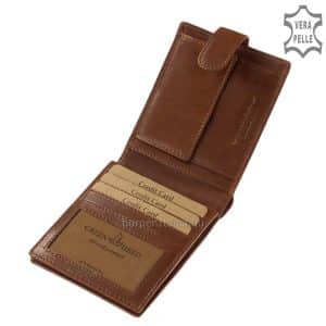 Elegáns megjelenésű, normál méretű valódi bőr férfi pénztárca, mely a minőségi GreenDeed termékcsalád egyik legújabb darabja.