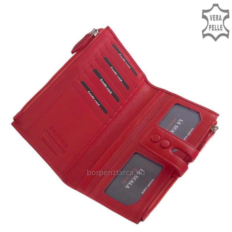 irattarto-bor-noi-penztarca-La-Scala-DN73-pink-03 Újdonságnak számító nagy méretű női bőr pénztárca puha tapintású valódi minőségi bőr, úgynevezett "marha nappa". Különleges, modern külsővel!