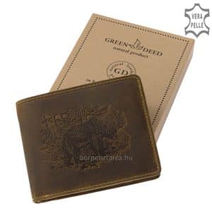 Prémium minőségű, valódi minőségi bőrből készült, mintás barna színű, hangulatos és igényes vadász férfi bőr pénztárca. Díszdobozoban küldjük