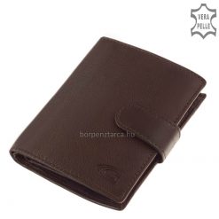 Valódi bőrből készült nagy méretű irattartó külső patentos átkapcsolóval tervezve, melytől a férfi bőr pénztárca megjelenése divatos