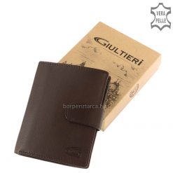 Valódi bőrből készült nagy méretű irattartó külső patentos átkapcsolóval tervezve, melytől a férfi bőr pénztárca megjelenése divatos