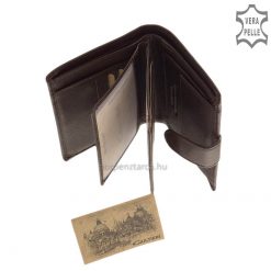 Valódi bőrből készült nagy méretű irattartó külső patentos átkapcsolóval tervezve, melytől a férfi bőr pénztárca megjelenése divatos