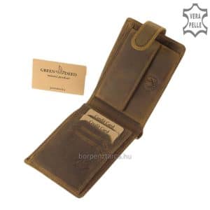 Vagány kivitelű motoros férfi bőr pénztárca, a speed motor nagy kedvelőinek, erős valódi marhabőrből készítve barna színben.