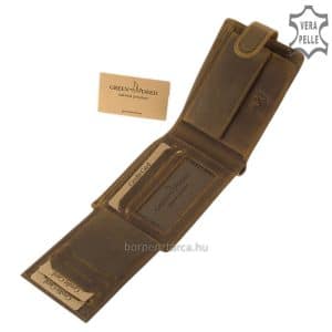 Vagány kivitelű motoros férfi bőr pénztárca, a speed motor nagy kedvelőinek, erős valódi marhabőrből készítve barna színben.