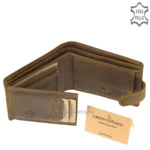 Vagány kivitelű motoros férfi bőr pénztárca, a speed motor nagy kedvelőinek, erős valódi marhabőrből készítve barna színben.