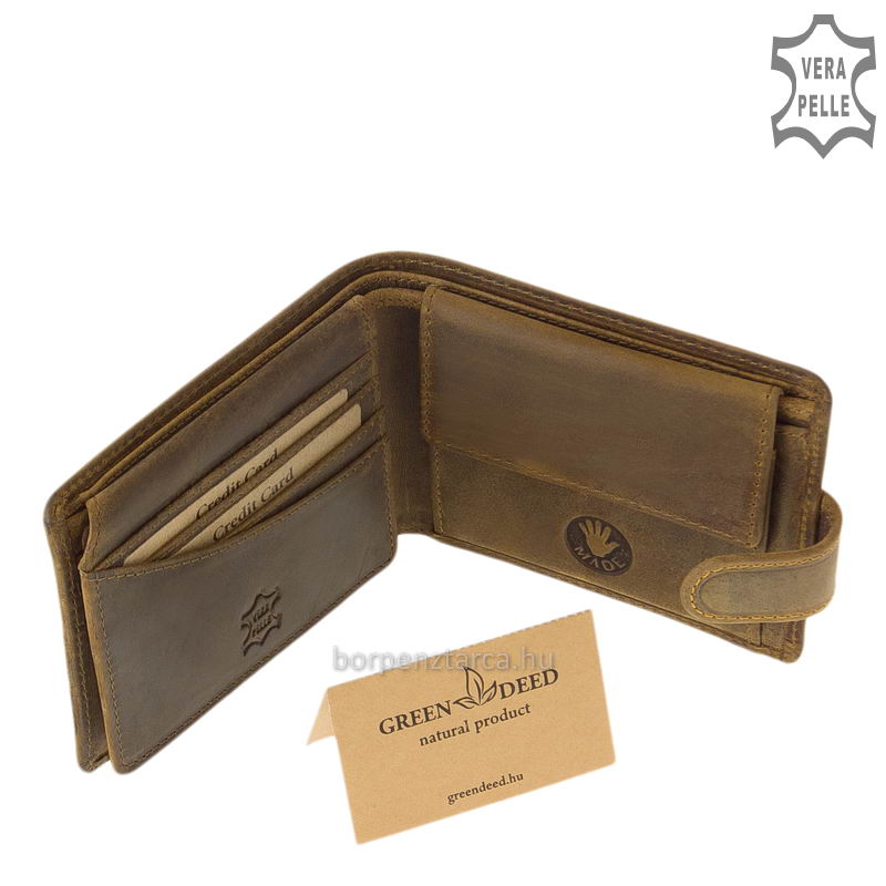penztarca-turul-mintaval-diszdobozban-GreenDeed-TURUL99T-05 Egy igazán csodálatos mintás motívummal készült a GreenDeed valódi bőr fejlesztése a klasszikus barna férfi pénztárca turul mintával.