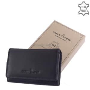 Kényelmes méretű, praktikus kialakítású divatos női bőr pénztárca a minőségi GreenDeed termékcsaládból, kiváló minőségű igazi bőrből.