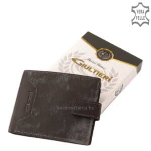 A márkás Giultieri család új minőségi modellje ez valódi bőrből készült fiatalos, férfi bőr pénztárca, különleges külsővel.