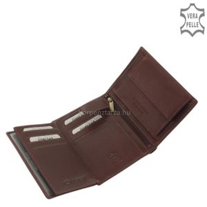 A Giultieri család tagja ez az álló kivitelű bőr irattartó férfi pénztárca, minőségi valódi bőrből, melyet fekete és barna színben gyártunk.