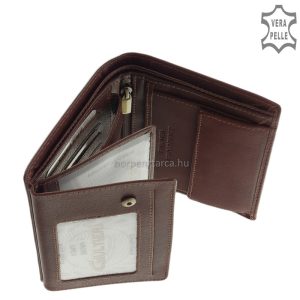 A Giultieri család tagja ez az álló kivitelű bőr irattartó férfi pénztárca, minőségi valódi bőrből, melyet fekete és barna színben gyártunk.