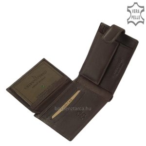 Minőségi, valódi nappa bőrből készült férfi bőr pénztárca, márkás GreenDeed modell, klasszikus külső átkapcsoló pánttal gyártva.