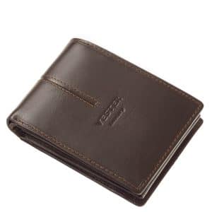 Divatos, VESTER márkajelzésű, minőségi, valódi marhabőrből gyártott elegáns, férfi bőr pénztárca. Külső átkapcsoló pánt nélkül.