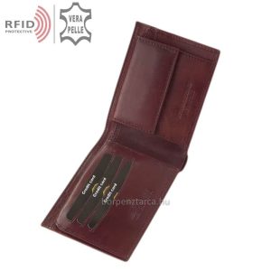 Klasszikus RFID férfi pénztárca bőrből, fedelén a Giultieri elegáns benyomott logója látható, melytől a bőr termék még kifinomultabbá válik.