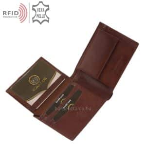 Klasszikus RFID férfi pénztárca bőrből, fedelén a Giultieri elegáns benyomott logója látható, melytől a bőr termék még kifinomultabbá válik.