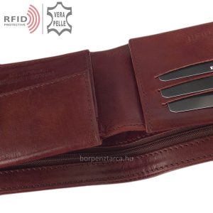 Klasszikus RFID férfi pénztárca bőrből, fedelén a Giultieri elegáns benyomott logója látható, melytől a bőr termék még kifinomultabbá válik.