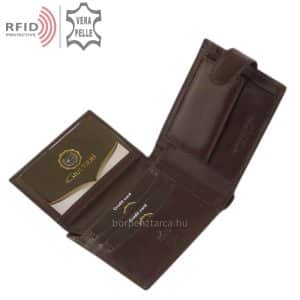 Minőségi kivitelben készített, prémium kategóriás Giultieri márkájú klasszikus megjelenésű elegáns férfi bőr pénztárca RFID védelemmel.