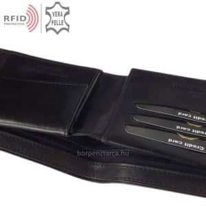 Klasszikus RFID férfi pénztárca bőrből, fedelén a Giultieri elegáns benyomott logója látható, melytől a bőr termék még kifinomultabbá válik.