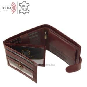 Praktikusan kihasználható minőségi belsővel tervezett márkás férfi bőr pénztárca valódi bőrből extra RFID védelemmel. Díszdobozban található!