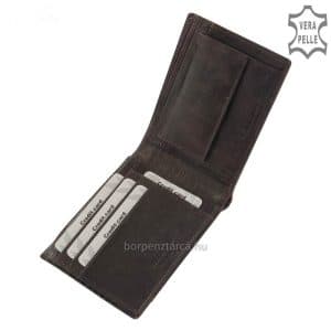 Egyedi felülettel kék, barna és fekete színben kapható, sportos koptatott hatású kiváló minőségű bőrből gyártott férfi bőr pénztárca.