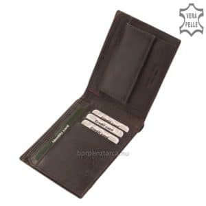 Klasszikus felépítésű, egyedi külsővel rendelkező, kiváló minőségű férfi bőr pénztárca modell, mely elérhető kék, barna és fekete színben.