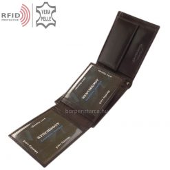 SYNCHRONY termékcsaládunk egyik kiváló, minőségi darabja ez a valódi bőrből gyártott klasszikus hatást keltő elegáns férfi bőr pénztárca.