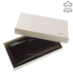 Praktikus és divatos, minőségi női pénztárca lakk bőr külsővel, amely piros és fekete színben érhető el áruházunkban. Dekoratív díszdobozban!