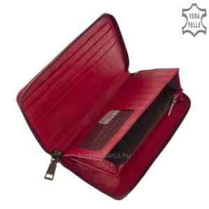 Elegáns LORENTI márkájú nagy méretű lakk bőr női pénztárca lepke mintás külsővel, mely cipzáras módon zárható. Díszdobozos modellünk.