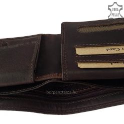 Úgynevezett rusztikus vadászbőrből gyártott, egyedi kidolgozású GreenDeed sportos bőr pénztárca férfi vásárlóinknak, átkapcsoló pánttal.