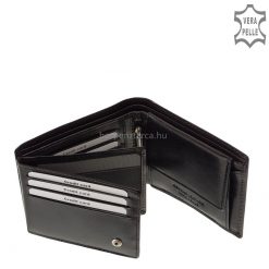 Kiváló minőségi valódi bőr felhasználásával készült elegáns és divatos férfi pénztárca dekoratív LA SCALA márkás benyomott logóval fedelén.