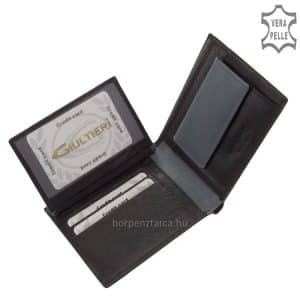 Kellemes tapintású, minőségi kivitelben készített praktikus valódi bőr férfi pénztárca, mely márkás Giultieri kollekciónk klasszikus darabja.