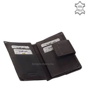 Stílusos, valódi bőr női pénztárca mintás külsővel, melynek fedelén lévő praktikus patentos átkapcsolón a divat GIULTIERI logónk látható.