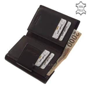 Stílusos, valódi bőr női pénztárca mintás külsővel, melynek fedelén lévő praktikus patentos átkapcsolón a divat GIULTIERI logónk látható.