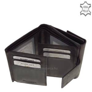 Stílusos, valódi bőr női pénztárca mintás külsővel, melynek fedelén lévő praktikus patentos átkapcsolón a divat GIULTIERI logónk látható.