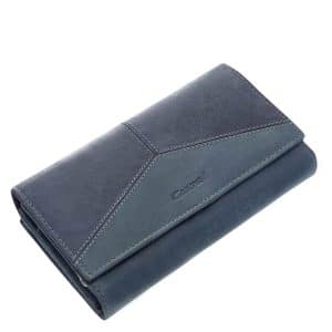 Nagyméretű, Giultieri felirattal ellátott dekoratív és rendkívül egyedi megjelenésű női bőr pénztárca, mely többféle bőrből lett kikészítve.