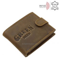 GreenDeed sportosan elegáns, valódi bőr férfi pénztárca, mely minőségi karakteres marhabőr felhasználásával készült igazán egyedi termék.