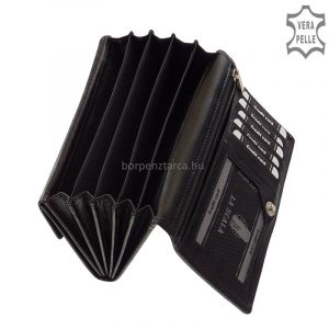 Különleges női bőr pénztárca, egyedi minőségi eljárással varrott felületi dizájnnal tervezve, valódi bőr felhasználásával.