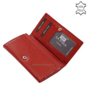 Magas minőségű nappa bőr felhasználásával gyártott elegáns női pénztárca, fedelét dekoratív dupla soros klasszikus dísztűzés díszíti.