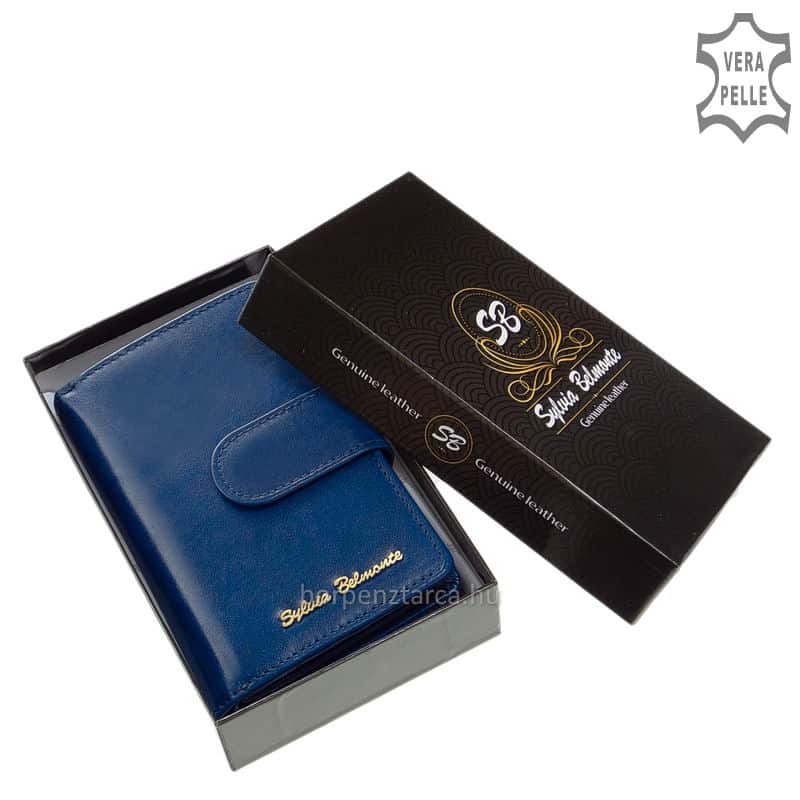 stilusos-noi-penztarca-femlogoval-diszdobozban-Sylvia-Belmonte-ZEN192-kek-02 Sok hasznos funkció kialakításával tervezett márkás női bőr pénztárca, minőségi bőrből, melyet trendi divat színekben kínálunk.