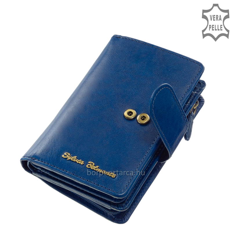 stilusos-noi-penztarca-femlogoval-diszdobozban-Sylvia-Belmonte-ZEN192-kek-04 Sok hasznos funkció kialakításával tervezett márkás női bőr pénztárca, minőségi bőrből, melyet trendi divat színekben kínálunk.