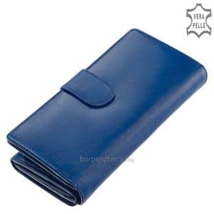 Garantáltan minőségi valódi bőrből készített elegáns női divat pénztárca amely nagyon szép Sylvia Belmonte márkás bőr modellünk.