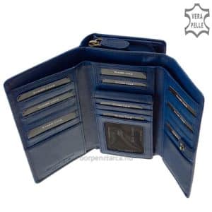 Garantáltan minőségi valódi bőrből készített elegáns női divat pénztárca amely nagyon szép Sylvia Belmonte márkás bőr modellünk.