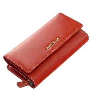 Garantáltan minőségi valódi bőrből készített elegáns női divat pénztárca amely nagyon szép Sylvia Belmonte márkás bőr modellünk.