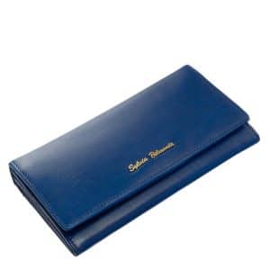 Minőségi, egyedi kikészítésű bőr felhasználásával készült tágas és praktikus, dekoratív megjelenésű márkás női divat bőr pénztárca.