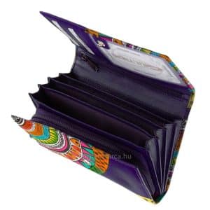 Különlegesen egyedi felületi dizájnnal rendelkező minőségi GIULTIERI, valódi bőr női pénztárca, mintás külsejével a vidámságot hordozza.