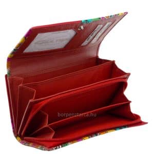 Kellemes tapintású valódi bőrből készített GIULTIERI női bőr pénztárca egyedi mintás külsővel minőségi kézműves termékünk.