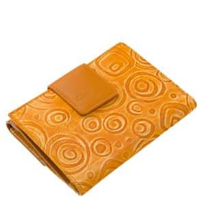 Elegáns, puha tapintású női valódi bőr pénztárca, melynek fedelét különlegesen szép, egyedi mintás grafika díszíti. Díszdobozba csomagolva!