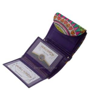 Puha valódi bőrből készült, fiatalos színekkel megtervezett egyedi mintás női bőr pénztárca a minőségi Gultieri termékcsaládtól.